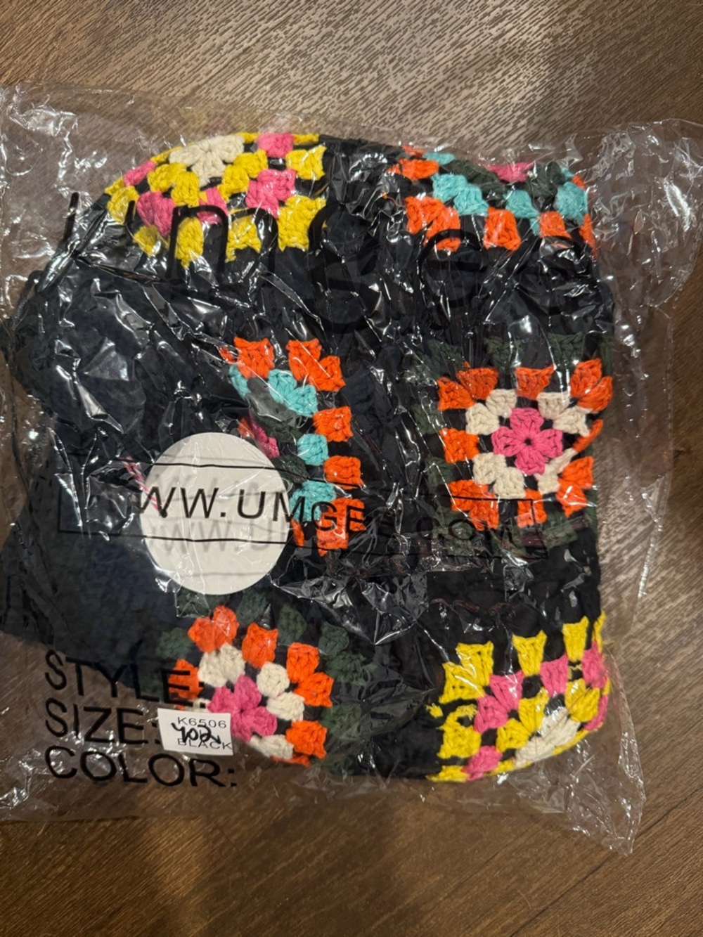 Umgee Crochet Granny Square Skirt NWT Large Boho Colorful Knit Mini Skirt - Picture 5 of 5